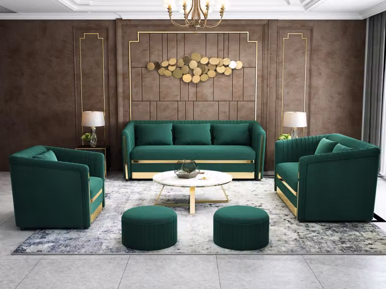 Sofagarnitur 3+2+1 Sitzer Ledersofa Couch Wohnlandschaft Garnitur Design Modern
