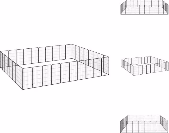 vidaXL 36 pezzi box per cani nero 50x100cm in acciaio verniciato a polvere - Cucce e percorsi per cani