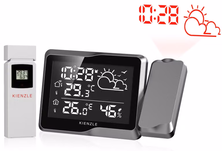 Kienzle Funk DCF Wetterstation mit Wand-Projektion