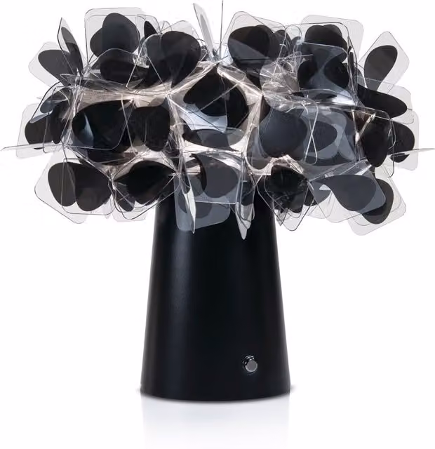 Lampada da tavolo Slamp Clizia non Mama con batteria ricaricabile, finitura oro/ottone e nero, luce LED bianco caldo