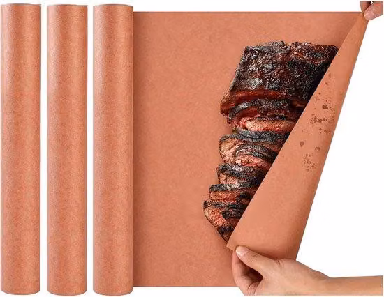 Rotoli per barbecue in carta kraft rossa, 30 cm x 10 m, ideali per grigliate, affumicature, pesce e carne