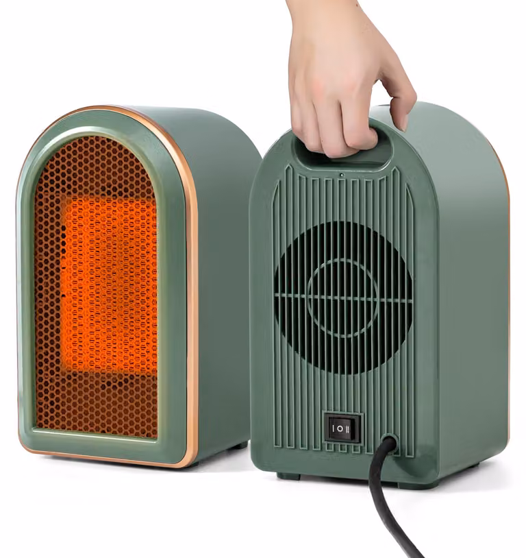 Pannello riscaldante elettrico da 1200 Watt, colore verde - Element riscaldante compatto in Vetroceramica PTC - Adatto per ambienti interni, come uffici