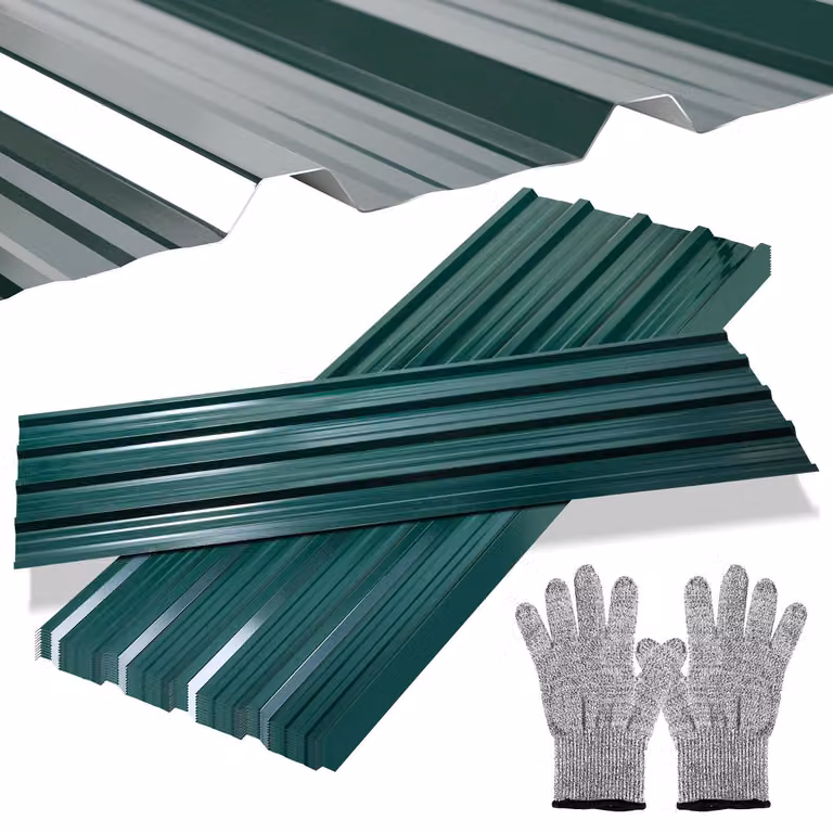 12/24/36x lamiera grecata 129x46cm 7-21㎡ per tetto capannone lamiera profilata pannelli tetto - 12x 7㎡ verde