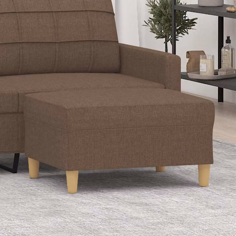 Poggiapiedi vidaXL in tessuto marrone L: 70 cm, P: 55 cm, H: 41 cm