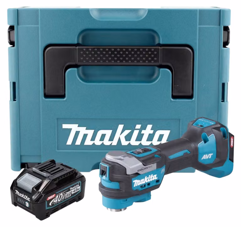 Makita TM 001 GM101 Utensile multifunzione a batteria 40 V max. Starlock Max Brushless + 1x batteria ricaricabile 4,0 Ah + Makpac - senza caricabatterie