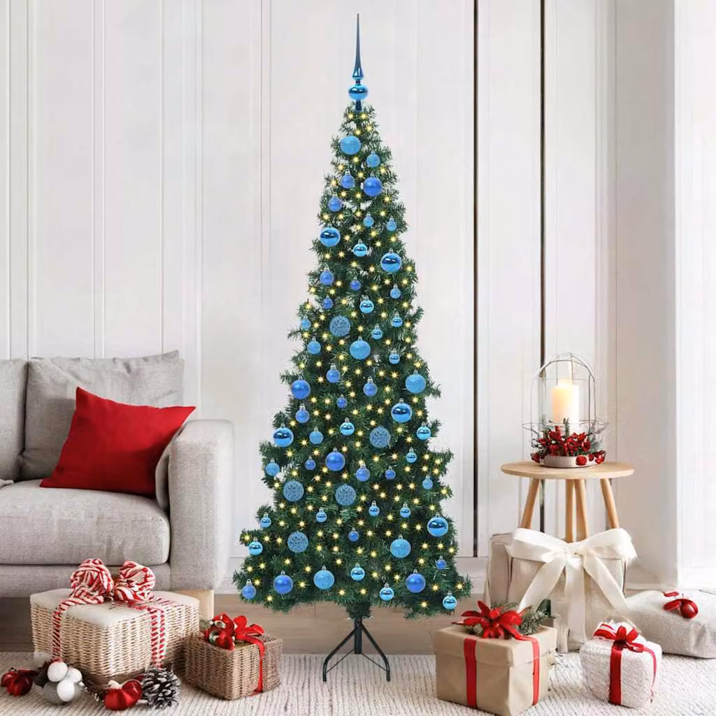 vidaXL Albero di Natale Artificiale Angolare con 300 LED Verde 180 cm