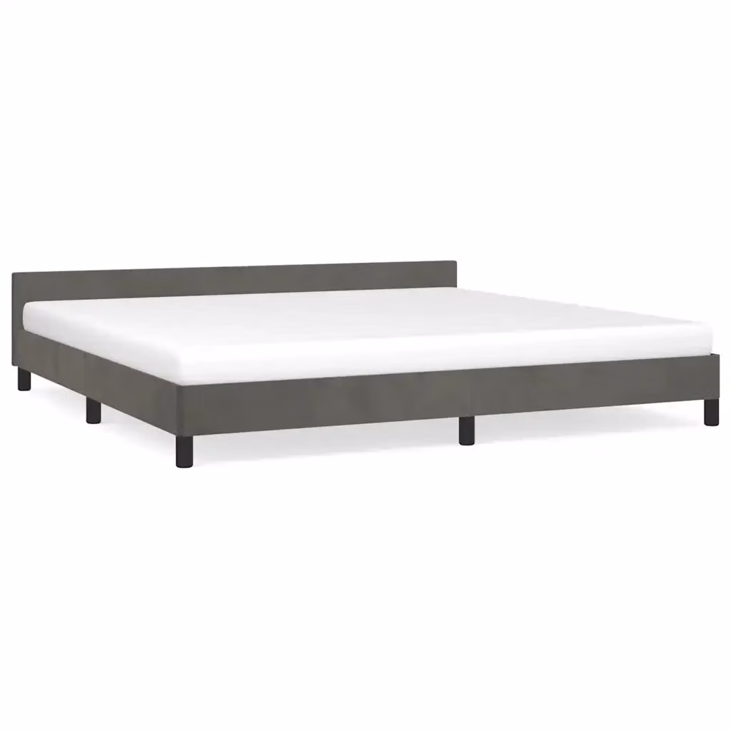 Struttura Letto Design Mania in Velluto Grigio Scuro 200x200 cm senza Materasso – 2