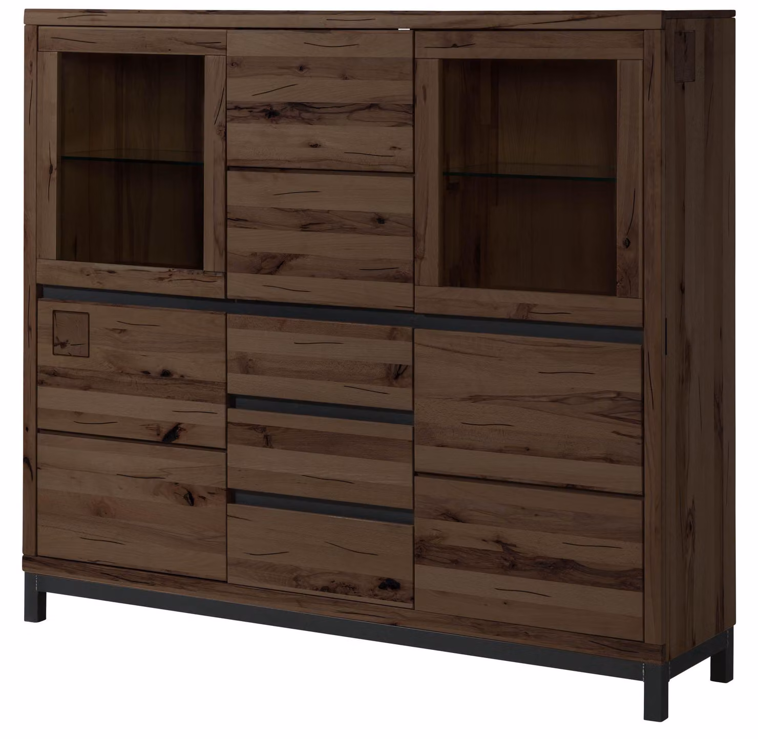 MASSIVMOEBEL24 | Credenza in legno di faggio 166x40x148 oliato marrone tabacco VILLANDERS #207