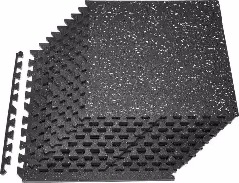 Set di 12 Tappetini Puzzle VEVOR in Schiuma EVA per Palestra e Allenamento, Colore Nero e Bianco, L/P/H: 61 x 61 x 1,4 cm