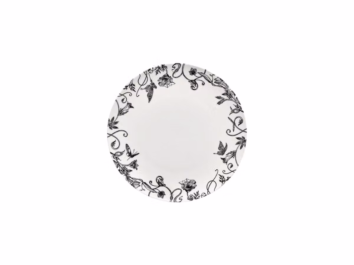 Unity Floral Fantasy Piatto da Antipasto Bianco-Nero