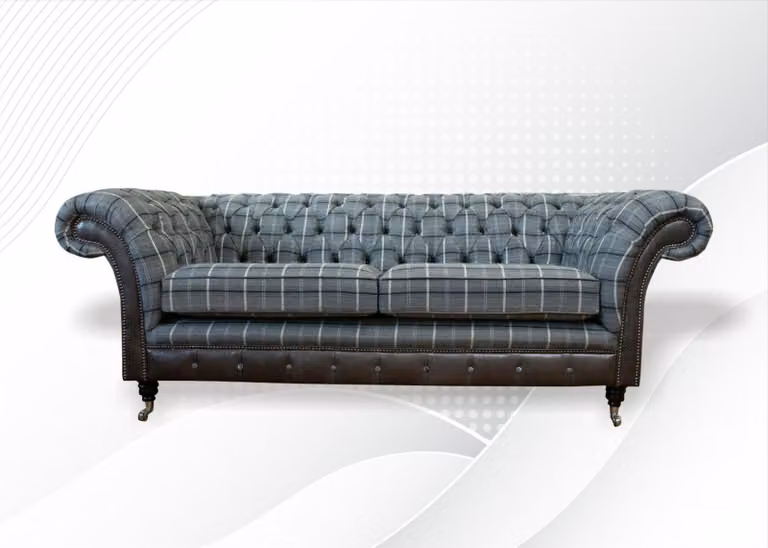 Chesterfield Grau Wohnzimmer Modern Design Couchen Sofa Kreative Möbel Stoff