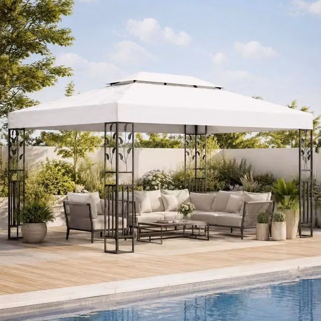 Pavilion With Double Roof 3x4 M White