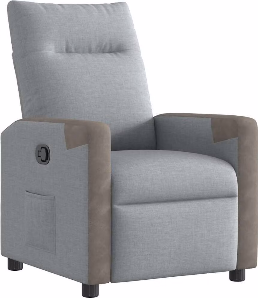 Poltrona Reclinabile in Tessuto Grigio Chiaro