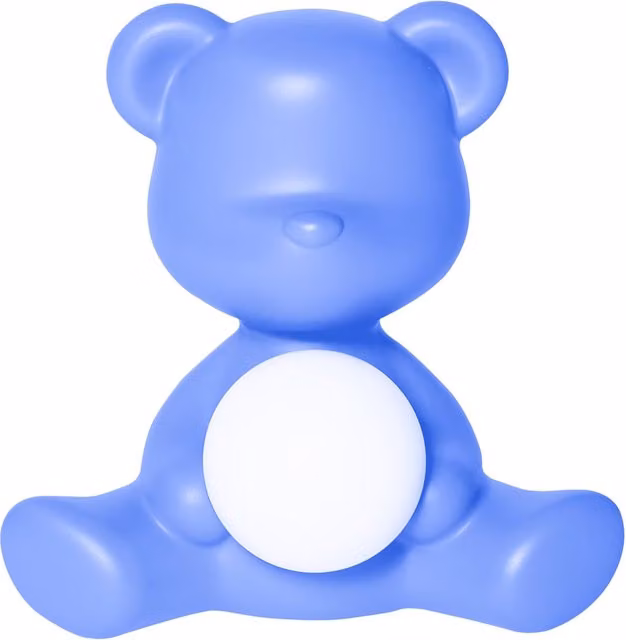 Lampada ricaricabile LED Qeeboo Teddy Girl blu per cameretta dei bambini