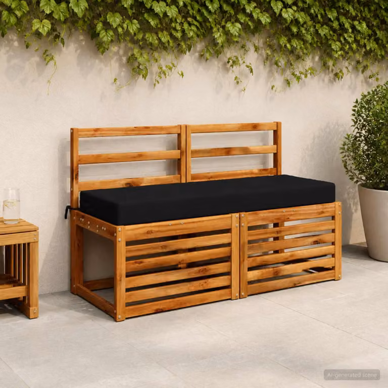 Cuscino per la seduta vidaXL SOEST nero in poliestere con rivestimento lavabile e resistente ai raggi UV