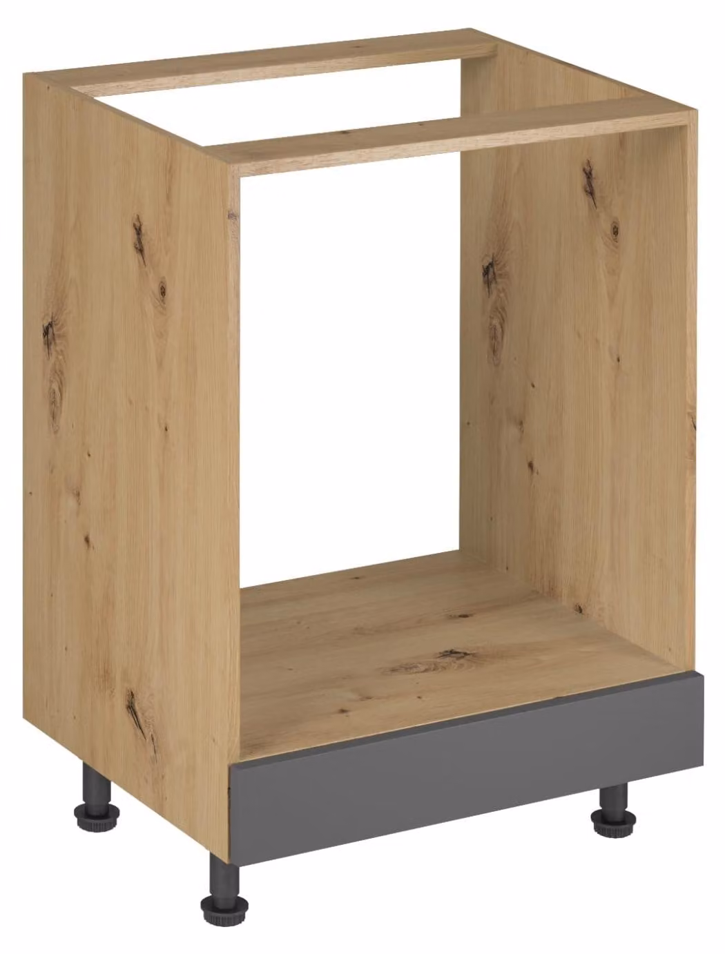Mobile da cucina per forno a incasso VALEN - larghezza 60 cm, rovere artigianale / grigio