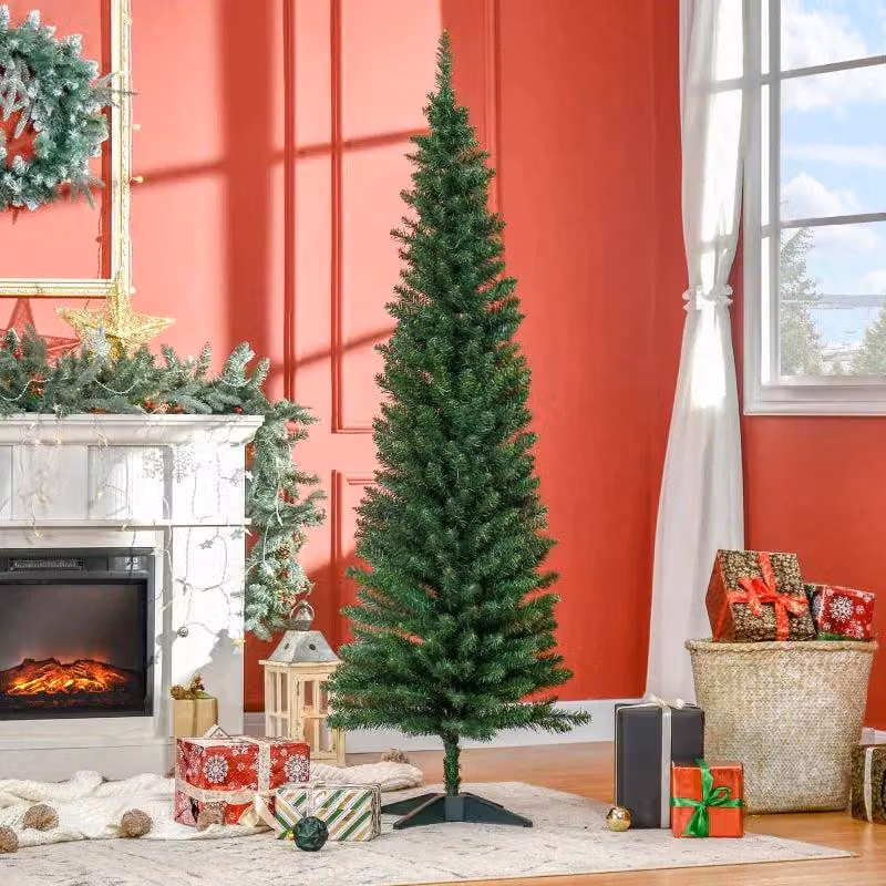 Albero di Natale artificiale, altezza 180 cm, con 390 punti di inserimento dei rami | Colore: verde | Dimensioni: 55x55x180 cm