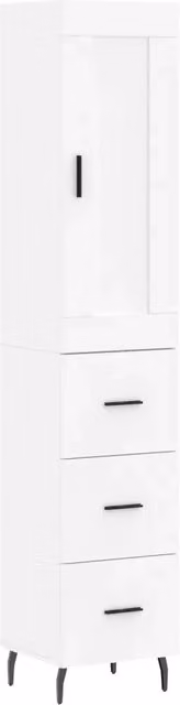 Credenza | Madia | Buffet da pranzo | Armadio da pranzo Bianca 34,5x34x180 cm in Legno Multistrato