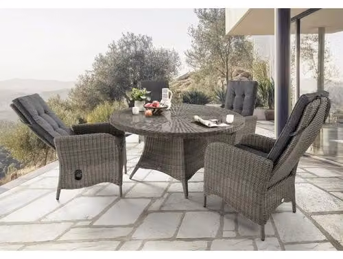 Set da salotto Destiny PALMA con tavolo da pranzo LUNA (4 persone) grigio vintage