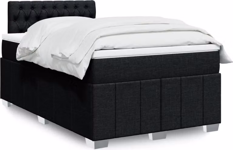 Maison Exclusive - Letto boxspring con materasso nero 120x190 cm Tessuto