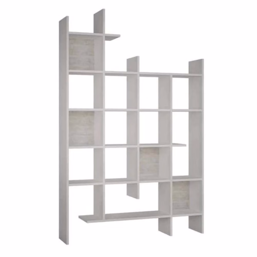 Libreria moderna con 6 ripiani bianca L 122 cm x P 25,5 cm x H 188 cm – 2