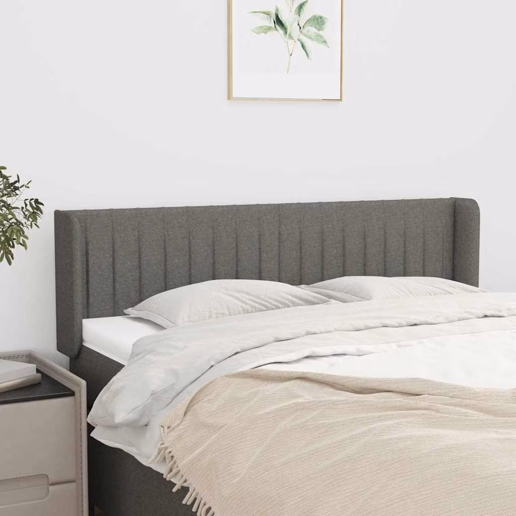 Testiera ad orecchio vidaXL in tessuto grigio scuro L: 147 cm, P: 16 cm, H: 78-88 cm