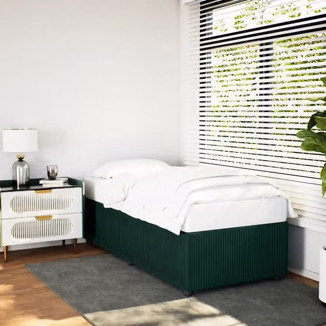 Giroletto senza Materasso-Struttura Letto Verde Scuro 100x200 cm in Velluto 456688