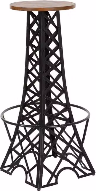 Sgabello moderno Wanderlust Deco nero con seduta cilindrica in metallo L/P/H: 42 x 42 x 80 cm