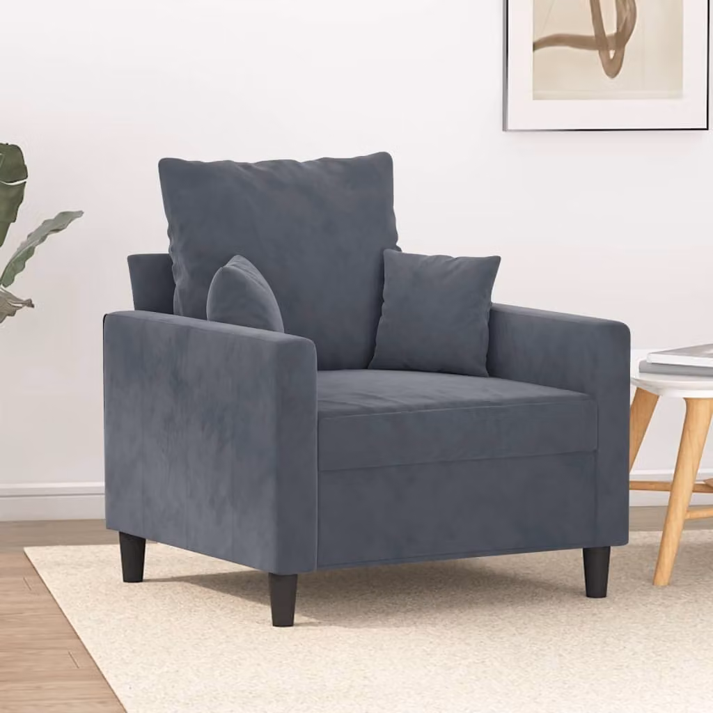 Maison Exclusive - Poltrona grigio scuro 60 cm velluto