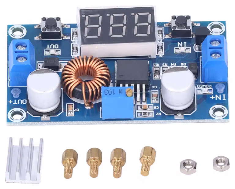 Modulo convertitore DC-DC step-down ad alta potenza da 5A e 75W, con display di tensione regolabile, modello XL4015