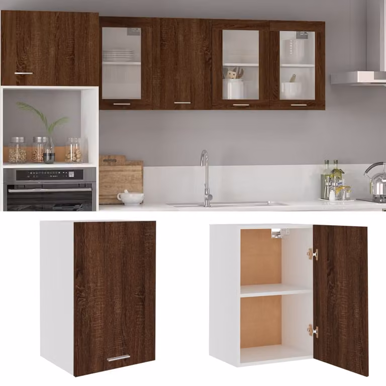 Pensile da cucina moderno vidaXL Lyon in rovere marrone con ante a battente L/P/H: 39,5 x 31 x 60 cm
