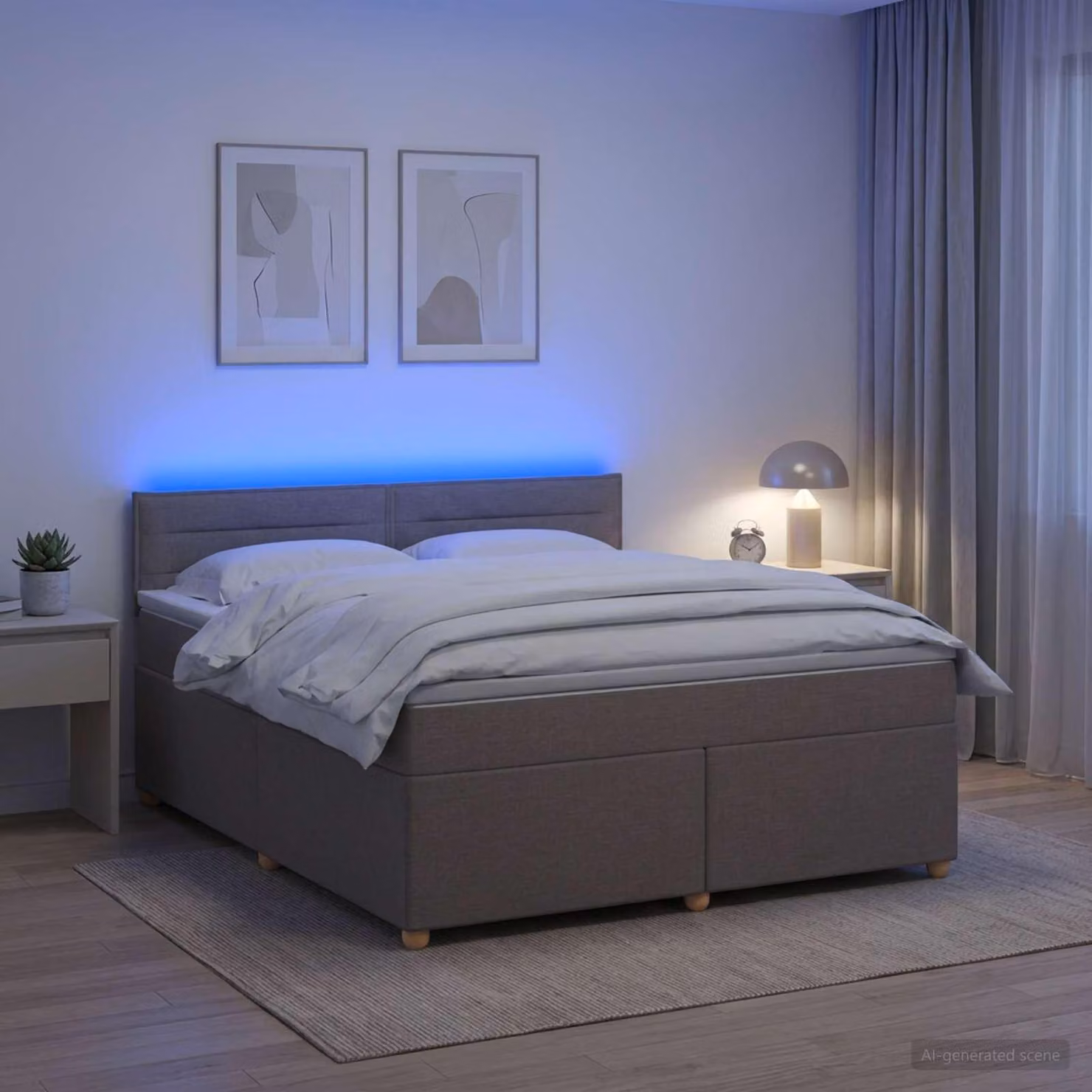 Maison Exclusive - Letto boxspring con materasso Taupe 140 x 200 cm Tessuto