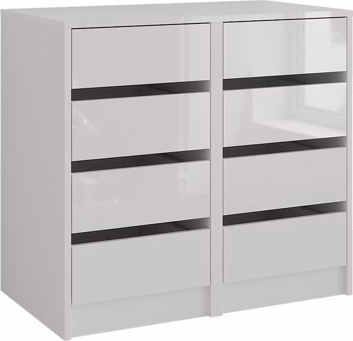 Cassettiera per camera da letto Vicco Sherry Bianco/bianco lucido 80.2 x 76 cm Set di 2, Model 57718