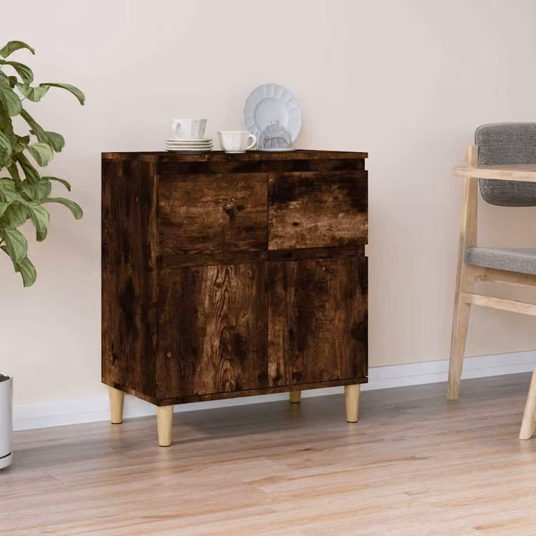 Credenza moderna vidaXL in legno multistrato e MDF colore marrone L: 60 cm, P: 35 cm, H: 70 cm