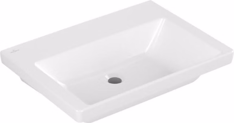 Villeroy & Boch Subway 3.0, lavabo rectangulaire, sans percement pour la robinetterie, sans trop-plein, 650x470mm, 4A706801, 4A706801
