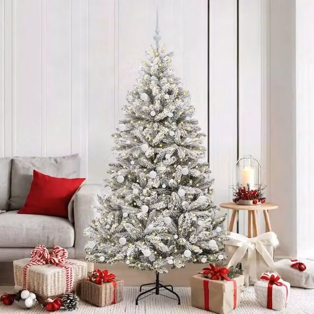 Albero di Natale artificiale moderno vidaXL verde con 300 LED bianco caldo, Altezza: 180 cm – 1