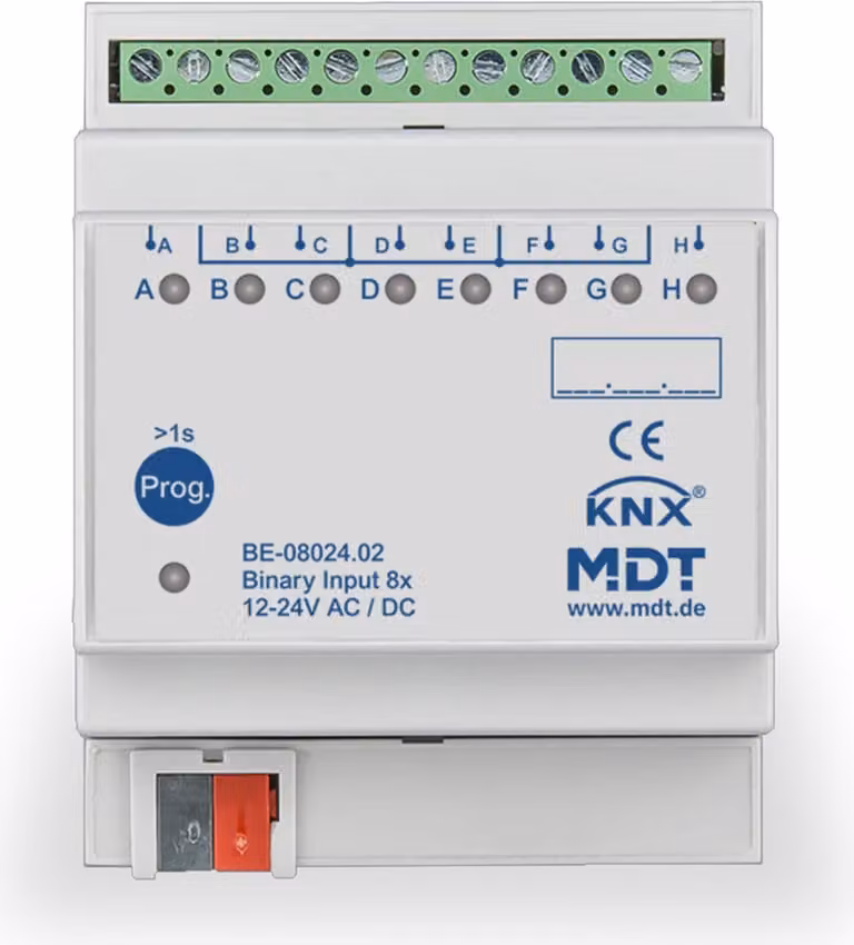 MDT KNX Ingresso binario 8 vie 24 V REG, 1 pz.