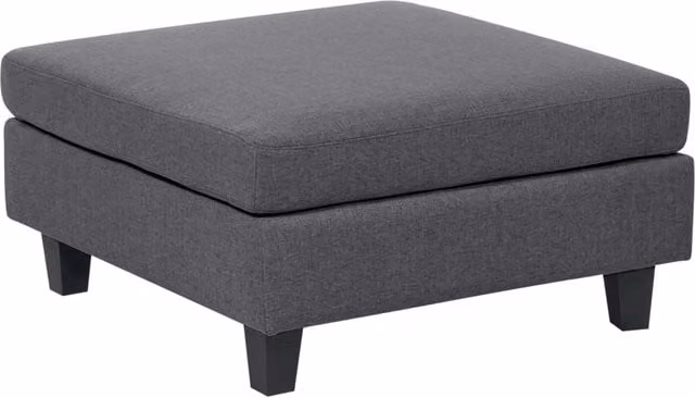 Pouf Poggiapiedi Beliani Quadrato Moderno in Tessuto Grigio con Struttura in Legno L: 76 cm, P: 39 cm, H: 39 cm – 1