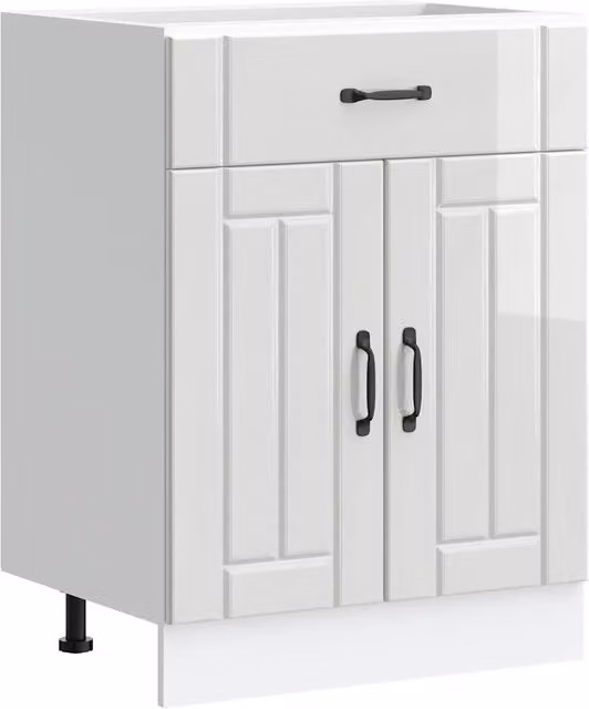 Base da cucina Lucca bianco lucido in legno multistrato L: 81.5 cm, P: 46 cm, H: 60 cm