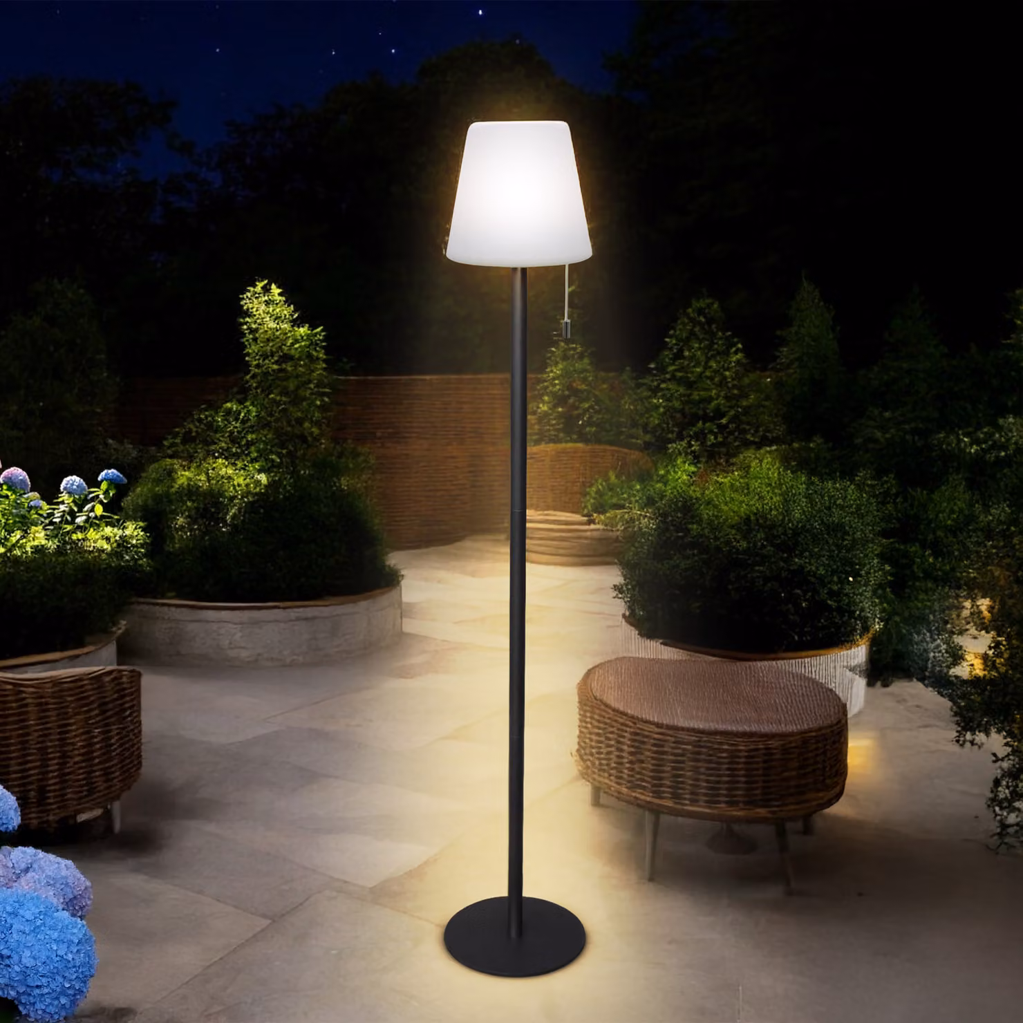 3.07 Lampada da terra a LED con 4 modalità di illuminazione - circa 106 cm - ricaricabile via USB per uso interno ed esterno