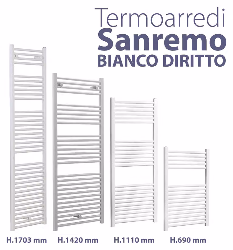 TERMOARREDO "SANREMO" DIRITTO BIANCO H.1110 x L.600 x I.550