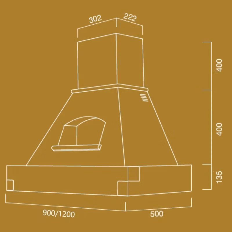 Cappa da isola IPERBRIKO bianca in metallo e alluminio con display LED – 2