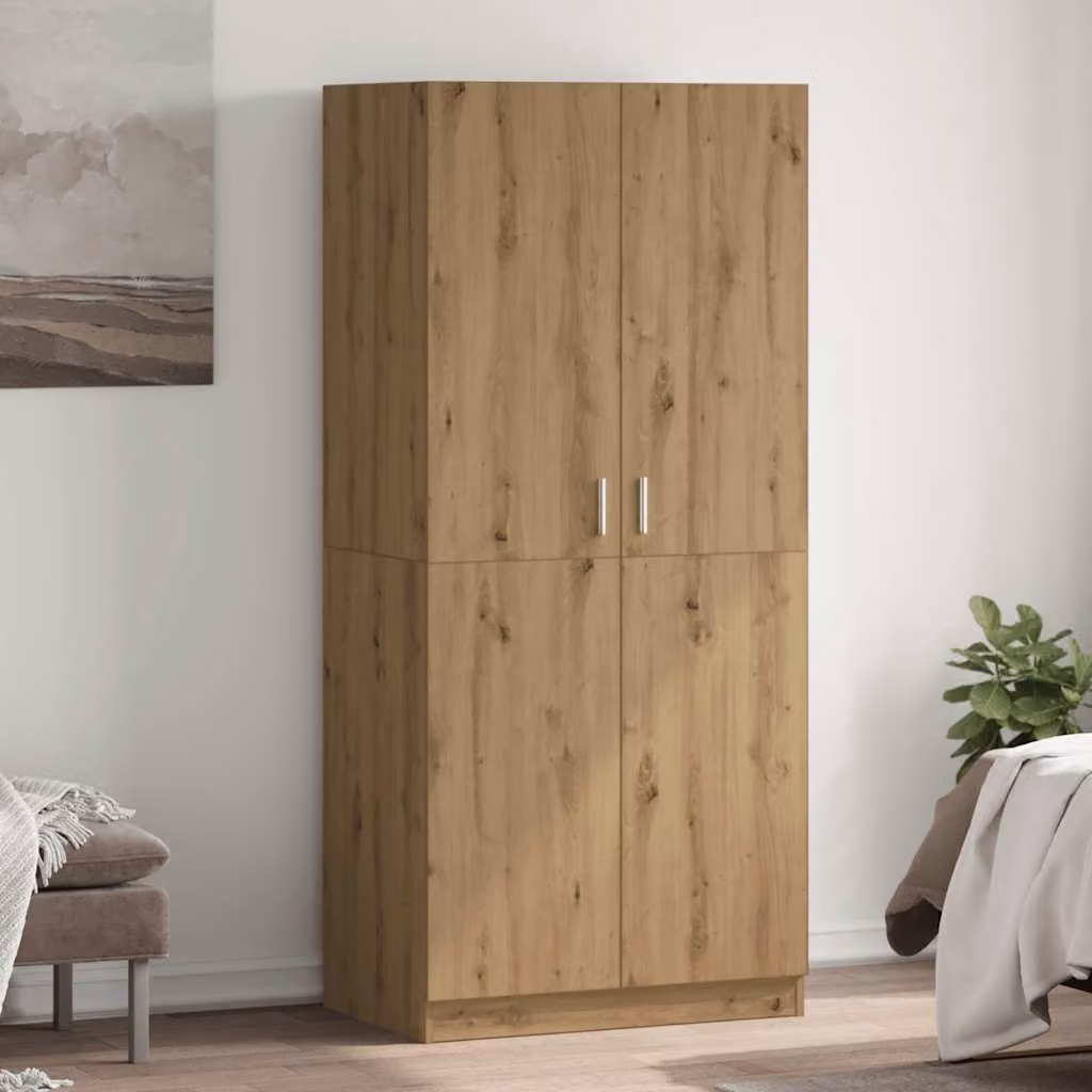 Armadio moderno vidaXL in legno rovere marrone con ante a battente, L: 80 cm, P: 52 cm, H: 180 cm – 1