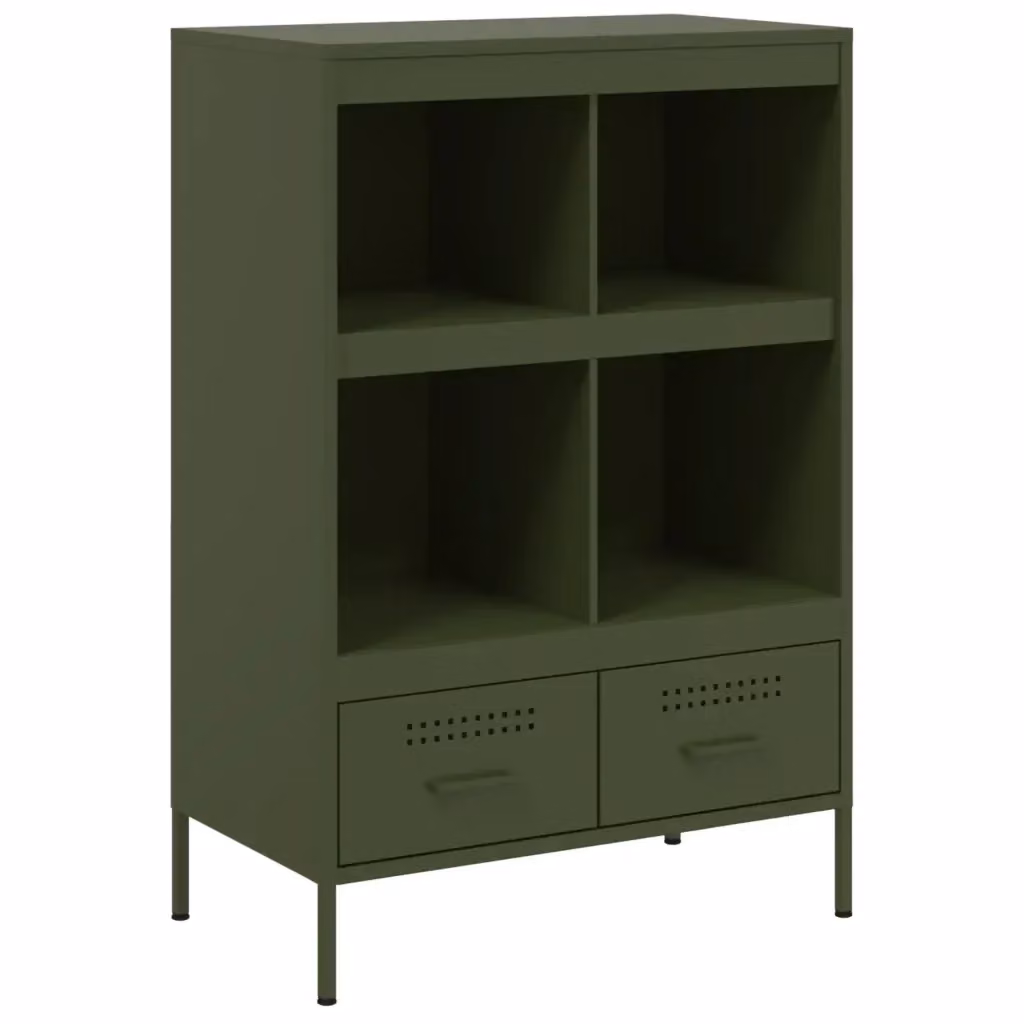 Credenza in metallo vidaXL stile industrial verde oliva L: 68 cm, P: 39 cm, H: 101,5 cm – 2