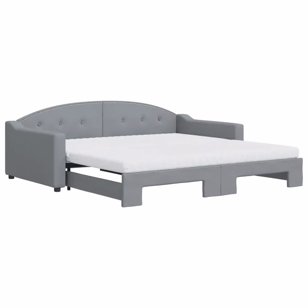 Divano Letto Estraibile vidaXL in Tessuto Grigio con Cassetto per Materasso 100x200 cm – 2