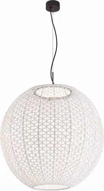 Lampada a sospensione outdoor Bover Nans Sphere bianca con tecnologia LED dimmabile