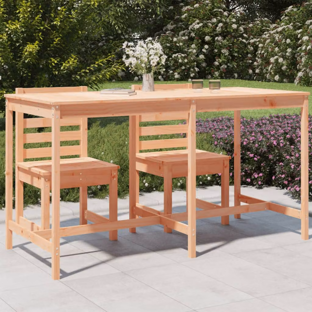 vidaXL Tavolo da Giardino Rettangolare in Legno di Douglas Marrone L: 203,5 cm, P: 90 cm, H: 110 cm