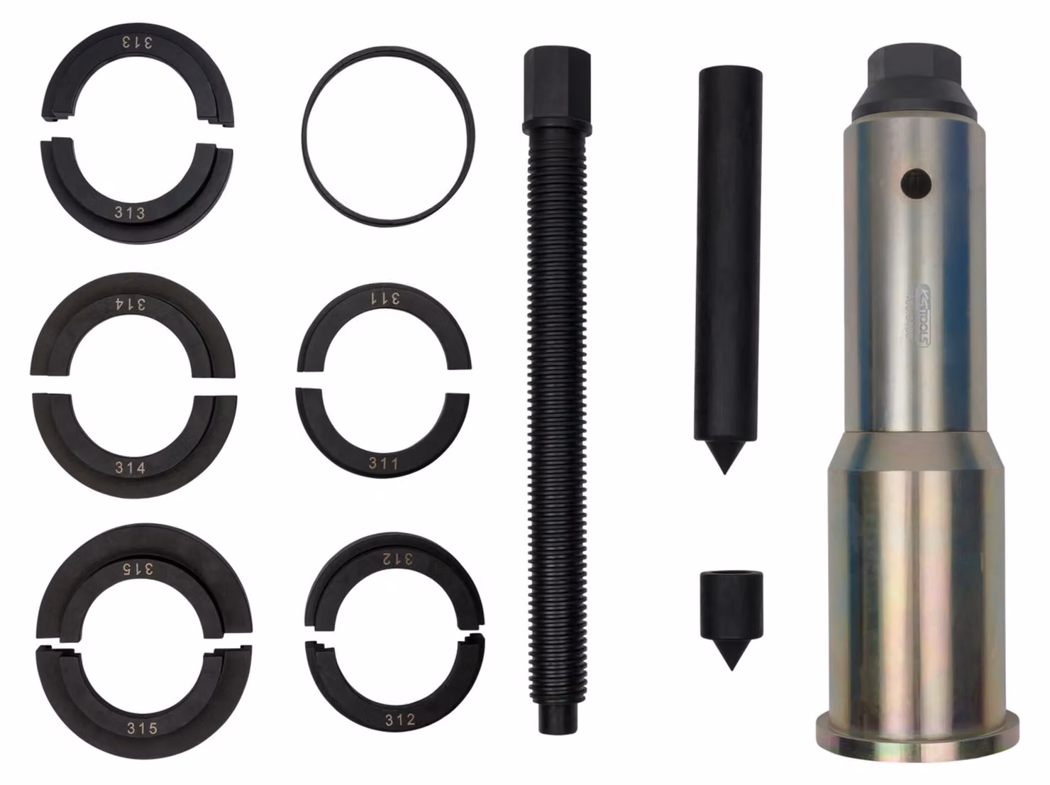 KS TOOLS Set di estrattori per cuscinetti a rulli Cuscinetti a rulli a contatto obliquo 15 pz - 460.0480