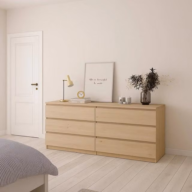Credenza Joyce DMORA in Rovere, Buffet e Madia da Soggiorno o Cucina, L: 154 cm, P: 50 cm, H: 68 cm – 1