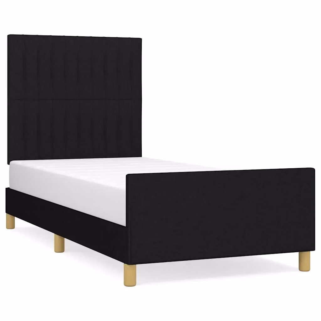 Struttura Letto Design Mania con Giroletto in Tessuto Nero L/P/H: 90 x 200 x 93 cm – 2